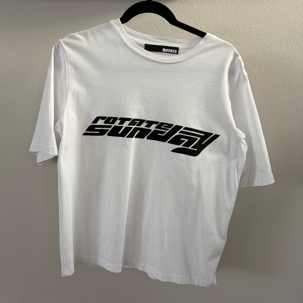 ROTATE Sunday Birger Christensen White Logo Tee (S)